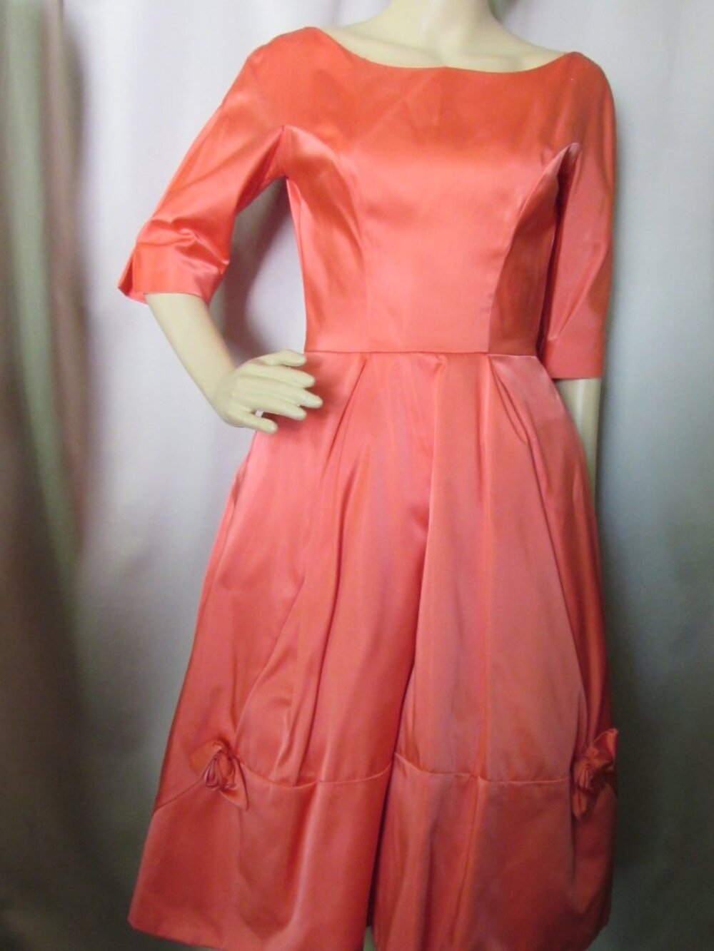 Vintage Cocktail Dress Apricot Taffeta Lorrie Deb